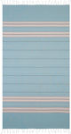 Aquablue Beach Towel with Fringes Light Blue 180x90cm