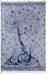 Aquablue Beach Towel Cotton Gray with Fringes 210x140cm.