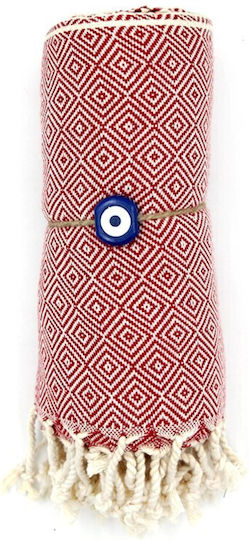 V-store Strandtuch Pareo Burgundisch mit Fransen 180x100cm.