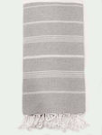 NODO Beach Towel Pareo Gray with Fringes 180x95cm.