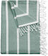 Butlers Strandtuch Baumwolle Grün mit Fransen 200x180cm.