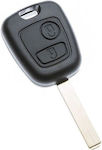 Car Key Shell with Blade with 2 Buttons for Peugeot