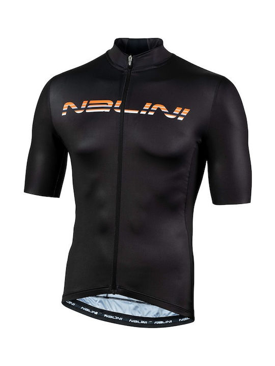 Nalini Herren Kurze Ärmel Fahrradtrikot Schwarz