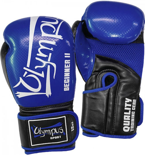 Olympus Sport Beginner Boxing Gloves made of Synthetic Leather for Match Blue