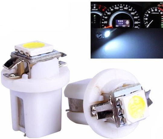 Λάμπα Αυτοκινήτου T5 / B8.5D LED Λευκό 12V