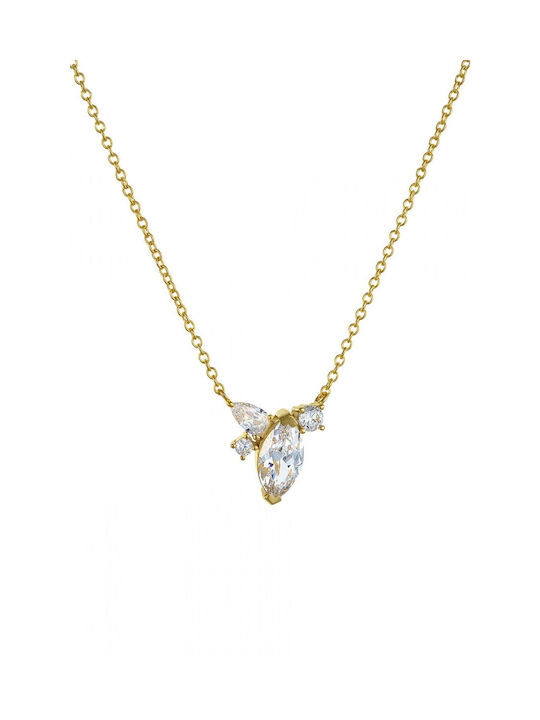 Kritsimis Necklace from Gold 14K with Zircon