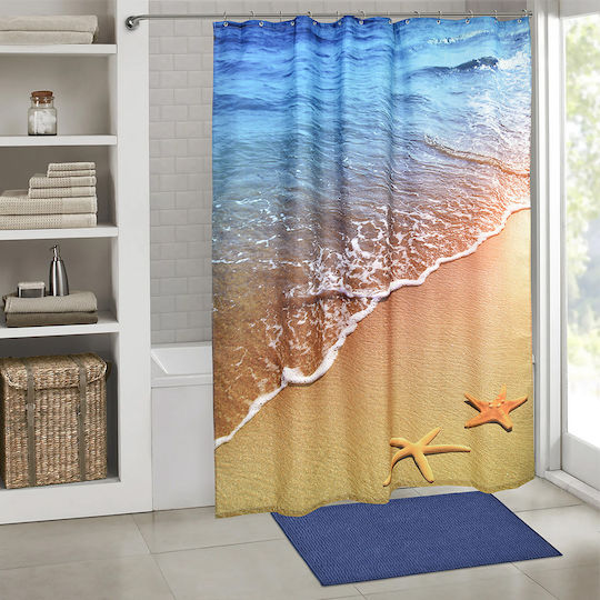 Lino Home Coquil Duschvorhang 180x200cm Blau Lino Home Coquil Duschvorhang 180x200cm Blau