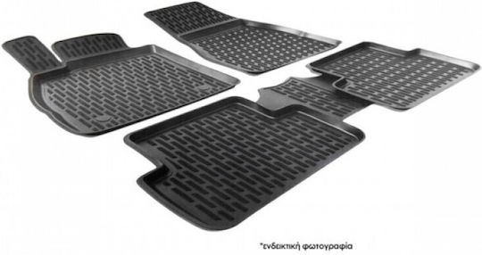 Perflex Set of Front and Rear Mats 4pcs Tray Type for Hyundai Elantra 2011-2016 Black