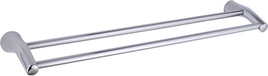 Ράγα Μπάνιου Διπλή Επιτοίχια με Βίδες ​60x60cm Inox Ασημί