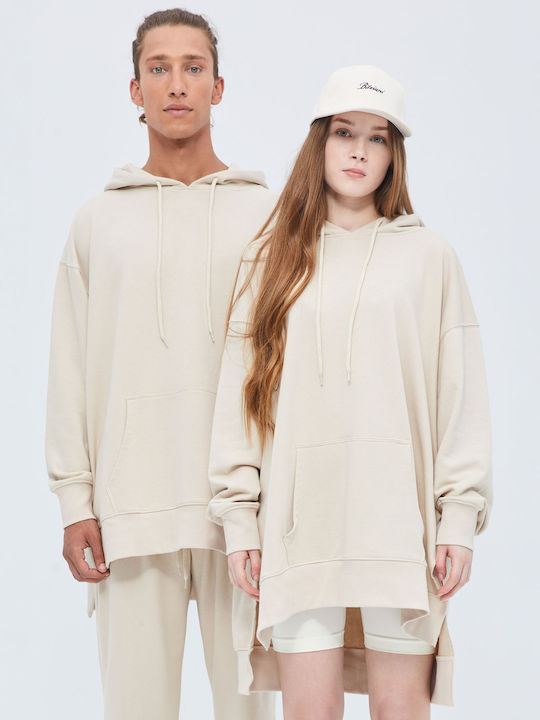 Sweatshirt with Hood Beige