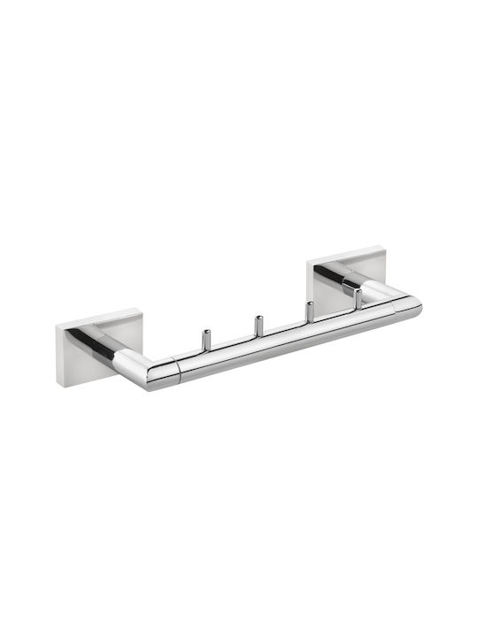Bronze Art Bathroom Hook 4 Prongs with Screws 5x7cm Silver
