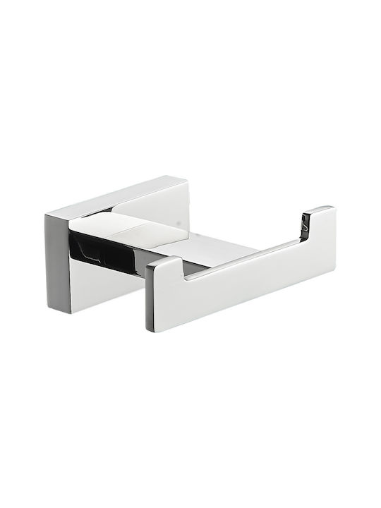Bronze Art Double Wall-Mounted Bathroom Hook ​13x5cm Silver