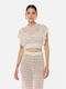 Liu Jo Women's Crop Top Cotton Short Sleeve White