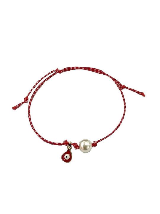 Tatu Moyo Bracelet Martaki with design Eye made of Cord with Pearls