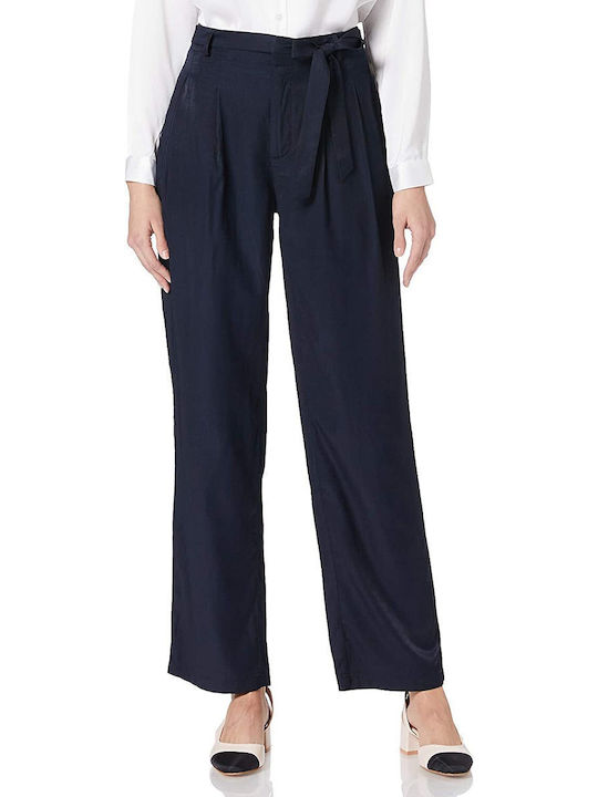 Mexx Women's Fabric Trousers in Relaxed Fit Navy Blue