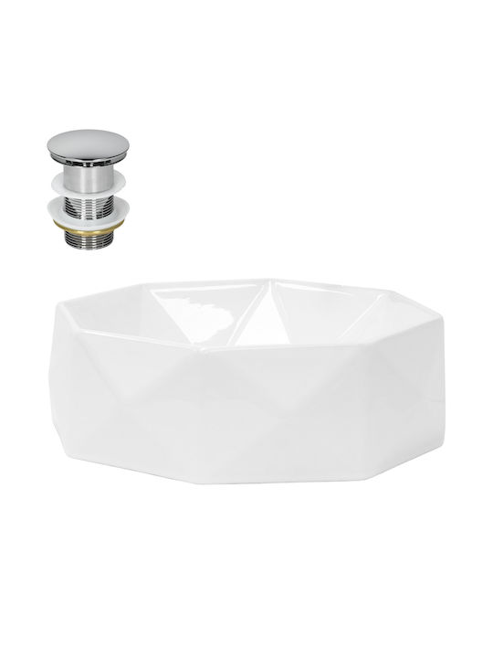 ML-Design Deasupra Blatului Chiuvetă Ceramică 42x42x13.5cm Alb