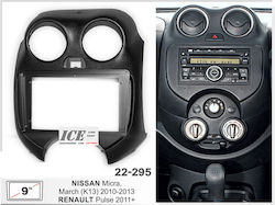 Πρόσοψη 2 Din Συμβατή με Οθόνη 9" για Nissan Micra 2010 2017