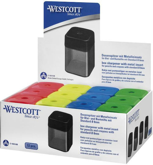 Westcott Plastic Sharpener Barrel (Μiscellaneous Colours) 1pcs