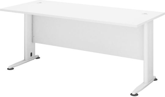 Birou Profesional Basic Din Lemn Alb Cu Picioare Metalice 180x80x75cm EO998,2