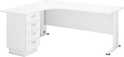 Wooden Superior Compact Corner Professional Office Desk White L180xW70xH75cm