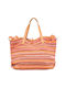 V-store Beach Bag Pink with Stripes