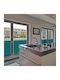 ECD Germany Jaluzele Rulou Semi-Blackout Albastru Petrol L100xÎ200buc 390003114