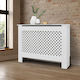 ECD Germany Diamond Pattern Radiator Cover White 112x19x82cm