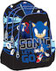 Gim Sonic The Hedgehog Classic Σχολική Τσάντα Πλάτης Δημοτικού σε Μαύρο χρώμα