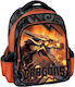 Graffiti Dragon School Bag Backpack Kindergarten in Orange color