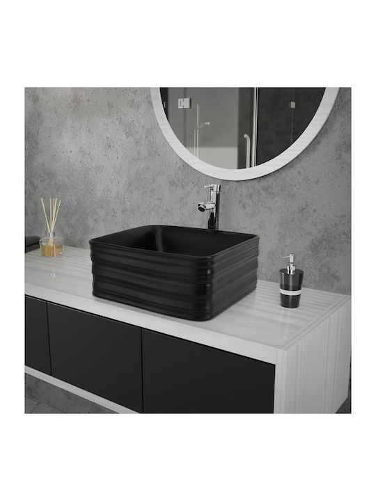 ML-Design Deasupra Blatului Chiuvetă Ceramică 39x39x15cm Negru