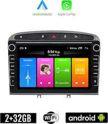 Kirosiwa Ηχοσύστημα Αυτοκινήτου για Peugeot 308 2007-2012 (Bluetooth/USB/WiFi/GPS/Apple-Carplay/Android-Auto) με Οθόνη Αφής 8"