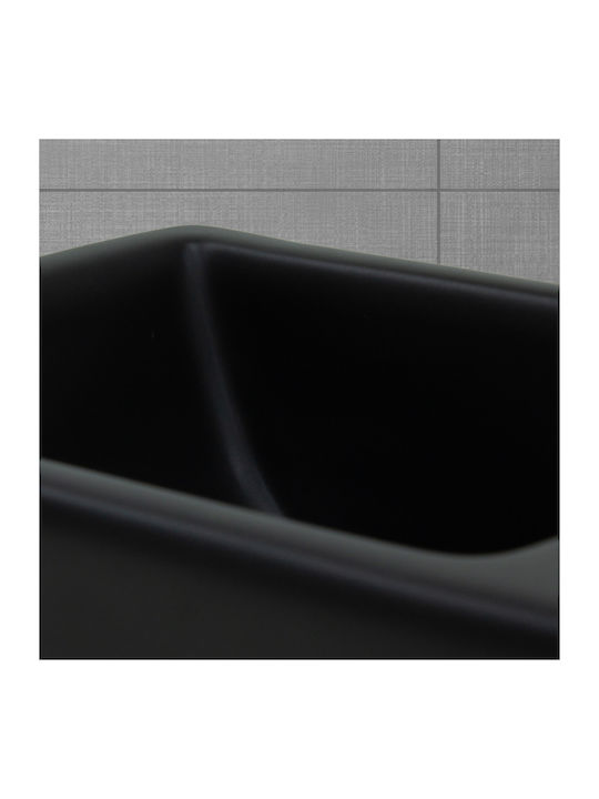 ML-Design Επικαθήμενος Νιπτήρας Κεραμικός 35.5x20.5x12.5cm Μαύρος