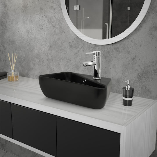 ML-Design Aufgesetztes Waschbecken Keramik 45x27x13cm Schwarz
