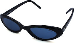 Exess Sunglasses Μαύρα with Acetate Frame & Blue Lens