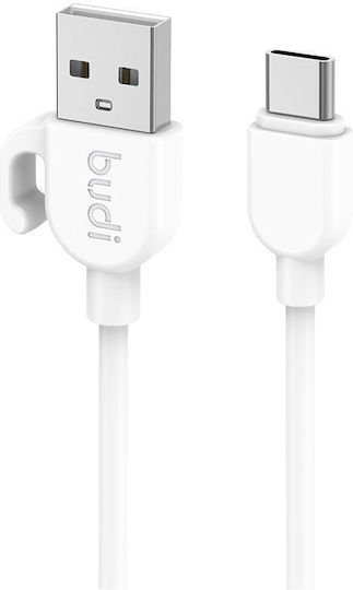 Budi USB 2.0 Cable USB-C male - USB-A Μαύρο 1m