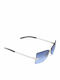 Loewe Women's Sunglasses with Silver Metal Frame and Blue Gradient Lens SLW001-V 579