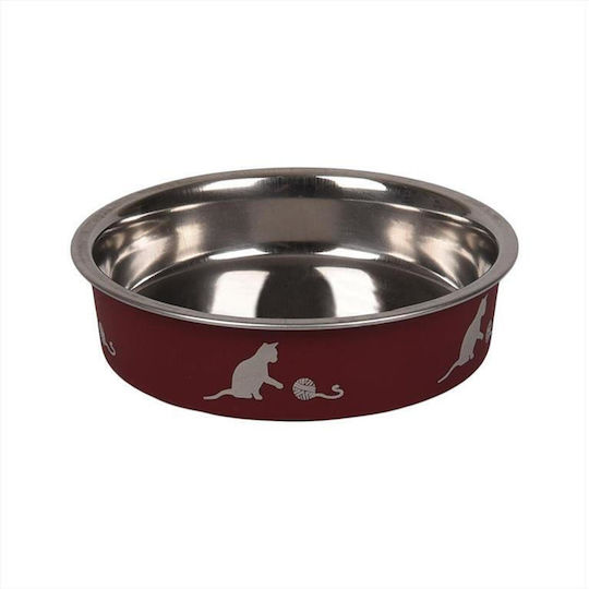 Flamingo Stainless Steel Bowl Food for Cat 160ml 11cm in Red Color