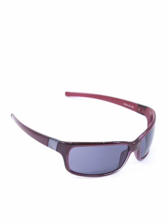 FILA Men's Sunglasses with Burgundy Plastic Frame and Black Lens 8709 7EM