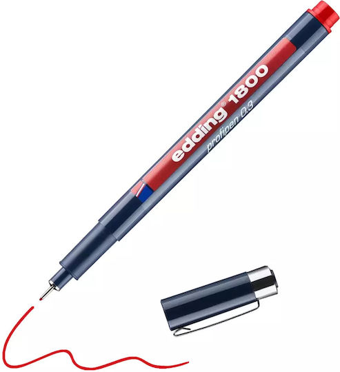 Edding 1800 Μαρκαδόρος Σχεδίου Κόκκινος 0.35mm