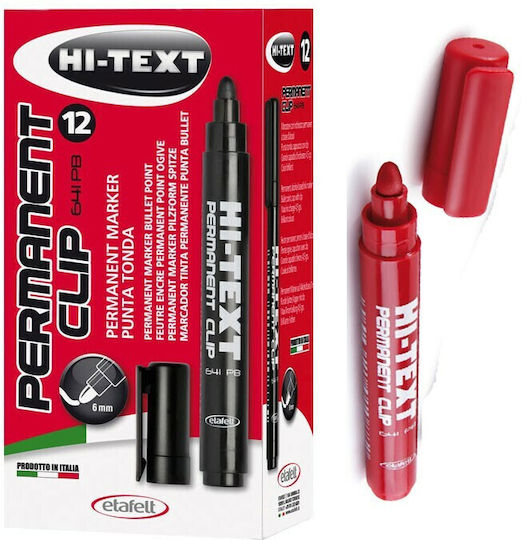 Etafelt Hi-Text Permanentmarker 4mm Rot 12Stück