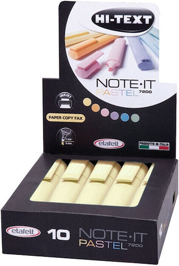 Etafelt Hi-Text Μαρκαδόροι Υπογράμμισης Κίτρινοι Σετ 10τμχ