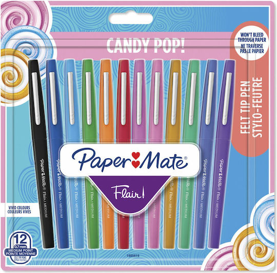 Paper Mate Flair Design Markers 0.7mm Multicolour 12pcs