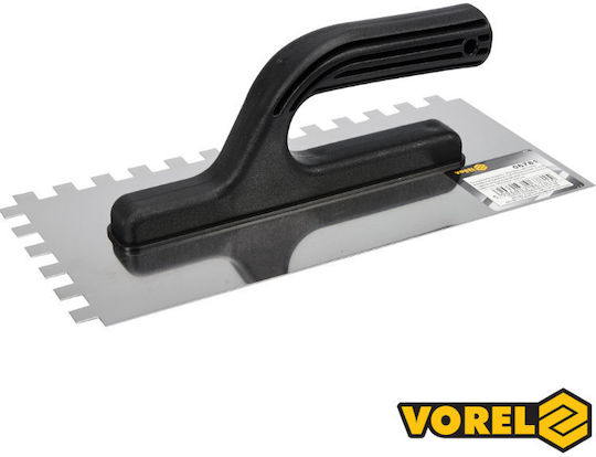 Vorel Spatula Metal Danturată 10x10mm cu Mâner de Plastic 06781