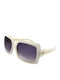 Johnny Loco Women's Sunglasses with White Plastic Frame and Black Gradient Lens S-1118 WANDA/P1W