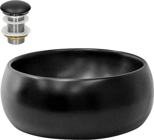 ML-Design Countertop Sink Ceramic 40x40x15.5cm Black