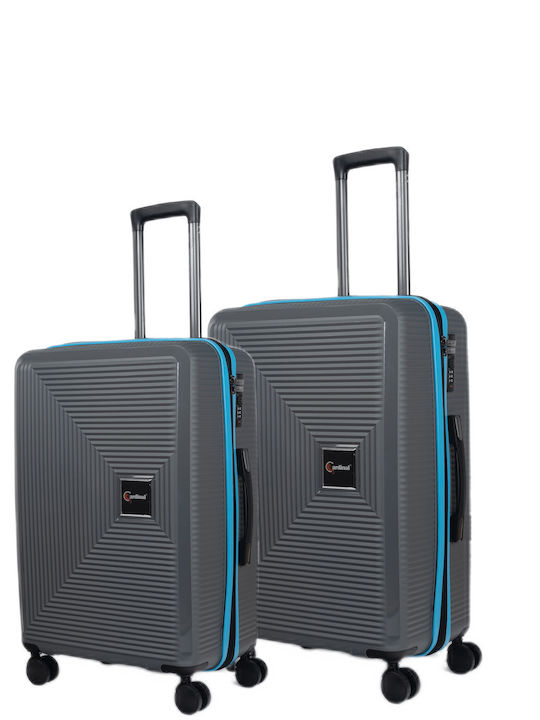 Cardinal Anniversary Hard Gray Suitcases Max Height 60cm With 4 Wheels Set 2pcs
