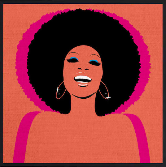 Walls African American Singer Painting on Canvas 100x100cm