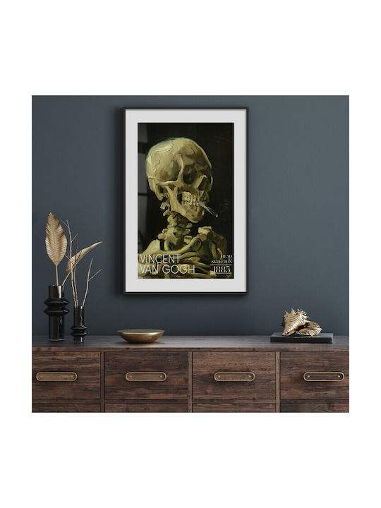 Walls Head Of A Skeleton Rahmen Kopie von Van Gogh Holz 20x30cm