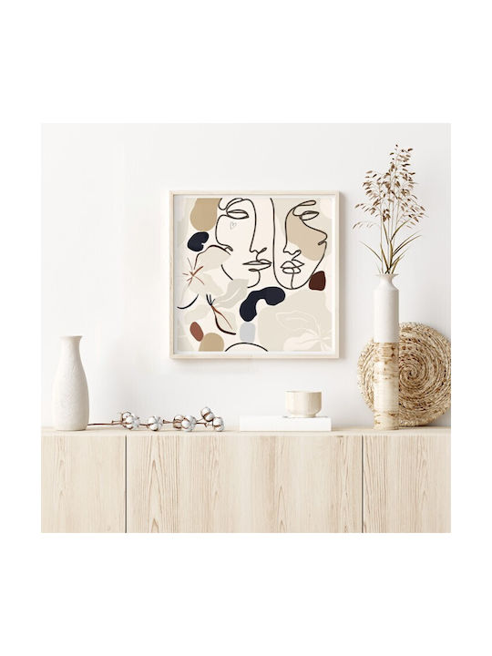 Walls Floral Faces Frame Wooden 100x100cm