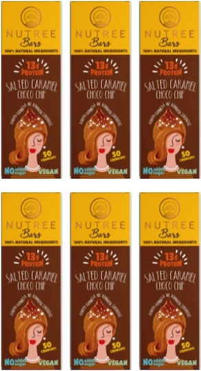 Nutree Crunch Блокчета с 32% Протеин & Вкус Salted Caramel Choco Chip 6x50гр